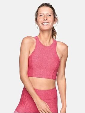 OUTDOOR VOICES Athena Crop Top Tank in Flamingo Pink Sz Medium